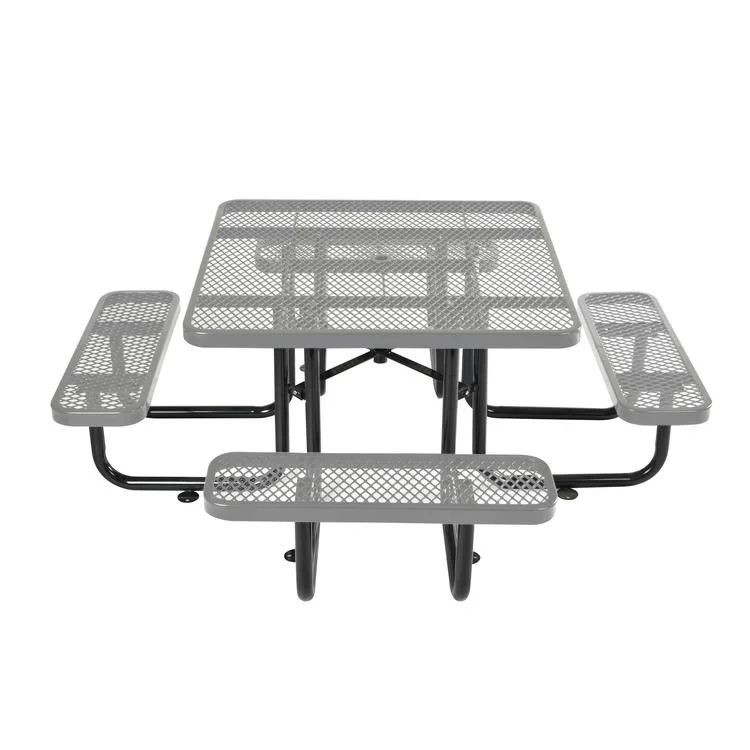 OEM 46" quadrado expandido Mesa e cadeira conjunto Jardim / Exterior Camping Mesa de piquenique termoplástica de Metal Steel para refeição