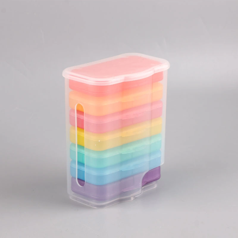 China Manufacturer 28 Compartments Weekly Pill Orangizer Rainbow Color