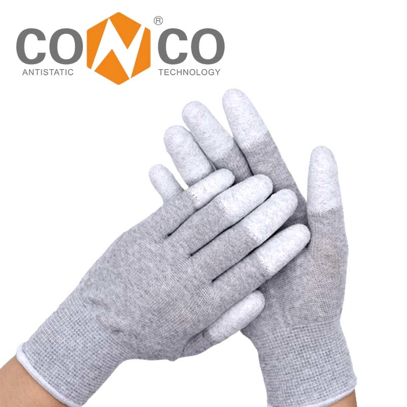 Wholesale/Supplier Cheap Flexible Anti Static Assembly PU Finger Tip Coated ESD Gloves