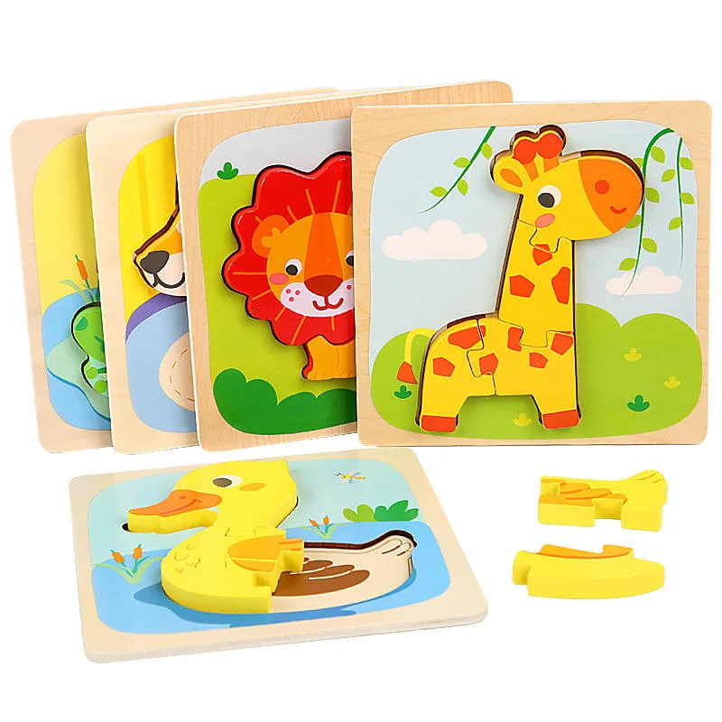 Creative Wooden 3D Puzzle Jigsaw Toys Toddler Puzzles Vehicle Wood for Children Education