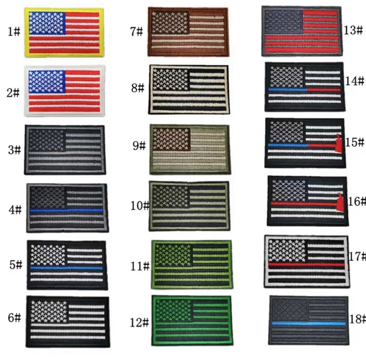 Custom Various Country Flag Design Velcro Backing Woven Embroidery Patches for Clothing