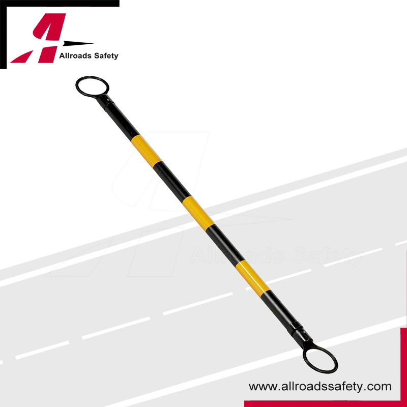 Black and Yellow Expandable Barrier Cone Bar for Traffic & Parking Lot Safety