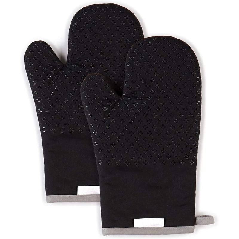 Asteroid Cotton Oven Mitts with Silicone Grip, Set of 2, Machine Washable for Easy Care