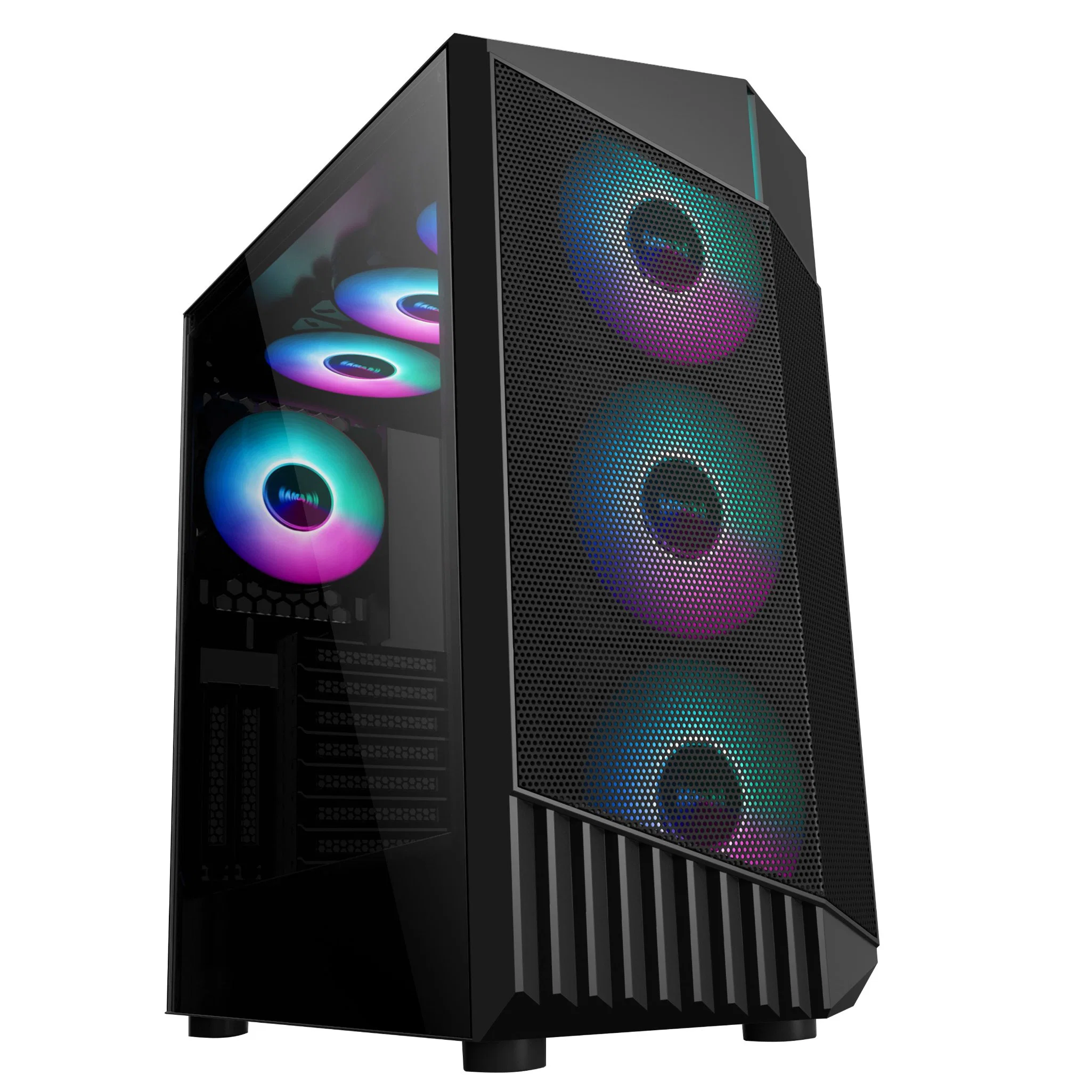 ATX PC Gehäuse RGB Gaming Gehäuse Metallgitter Computergehäuse