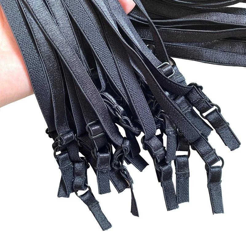 Wholesale/Supplier 3/8 Inch Nylon Black Adjustable Nylon Bra Strap Shoulder Elastic Bra Strap