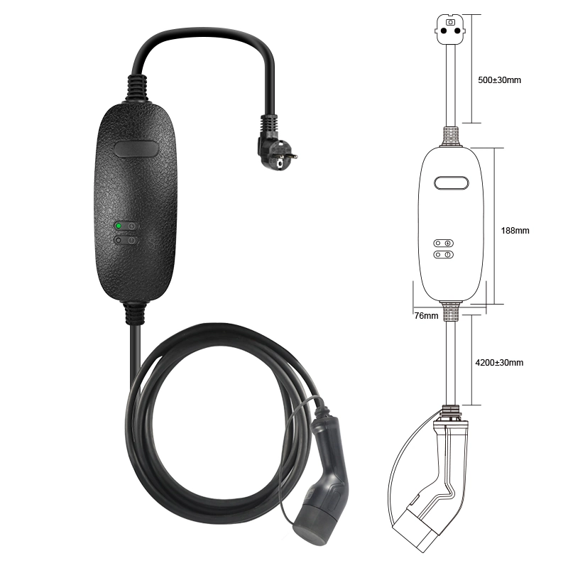 Mode2 Type2 Marioev Chargering Cable 16A 250V 5m European Standard Portable EV Charging Fast Power