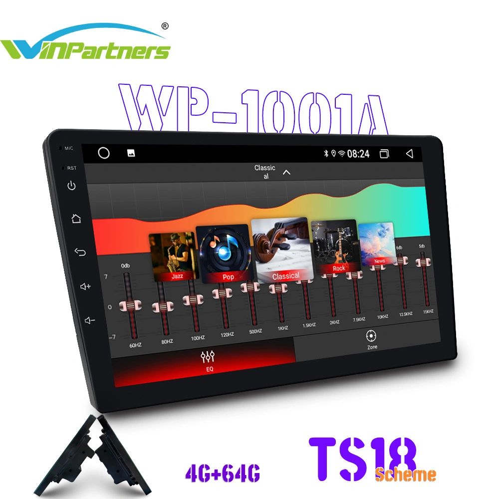 Leitor MP5 Rádio-carro para carros de uso geral 4G e 64G de 10 polegadas Android Wp1001A