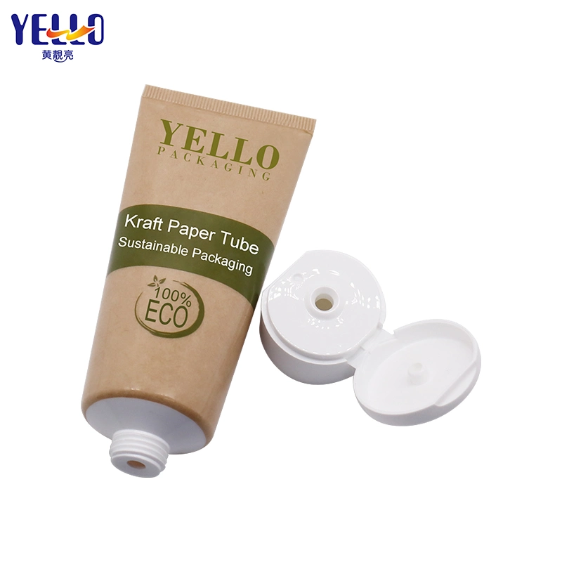 Eco-Friendly Kraft Paper Tube Sustainable Packaging Squeeze Cosmetic Lotion Tube for Cream Hand 75ml