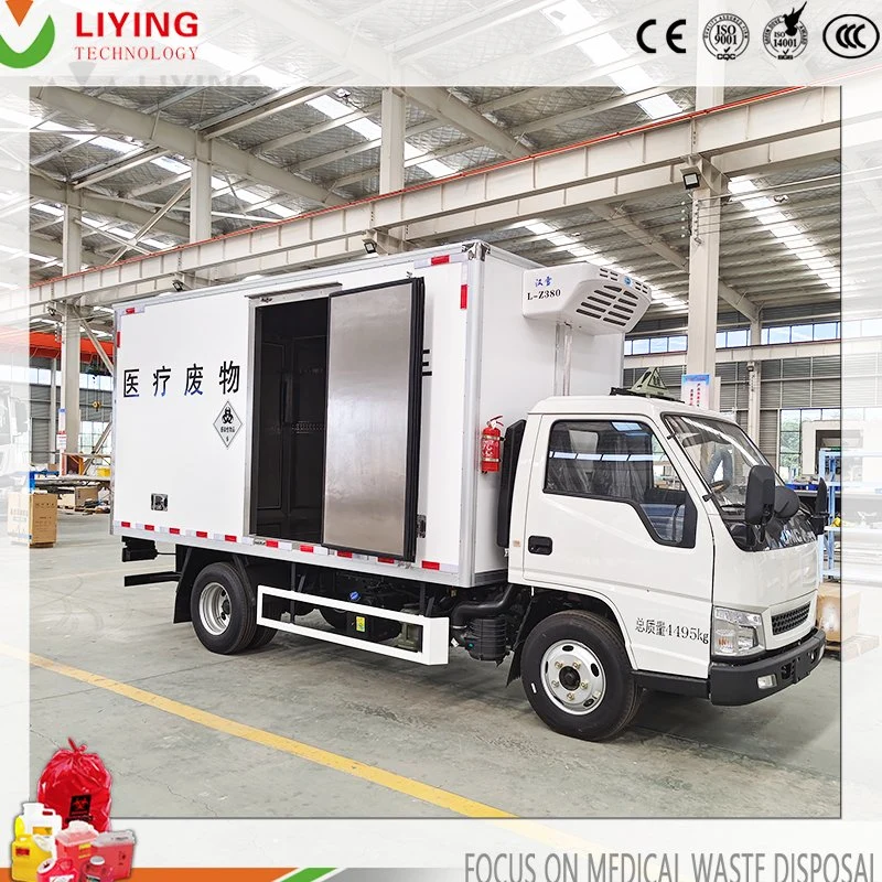 Hospital Clinical Solid Waste Collection Truck Medical Refuse Transfer Vehicle with Refrigeration Function