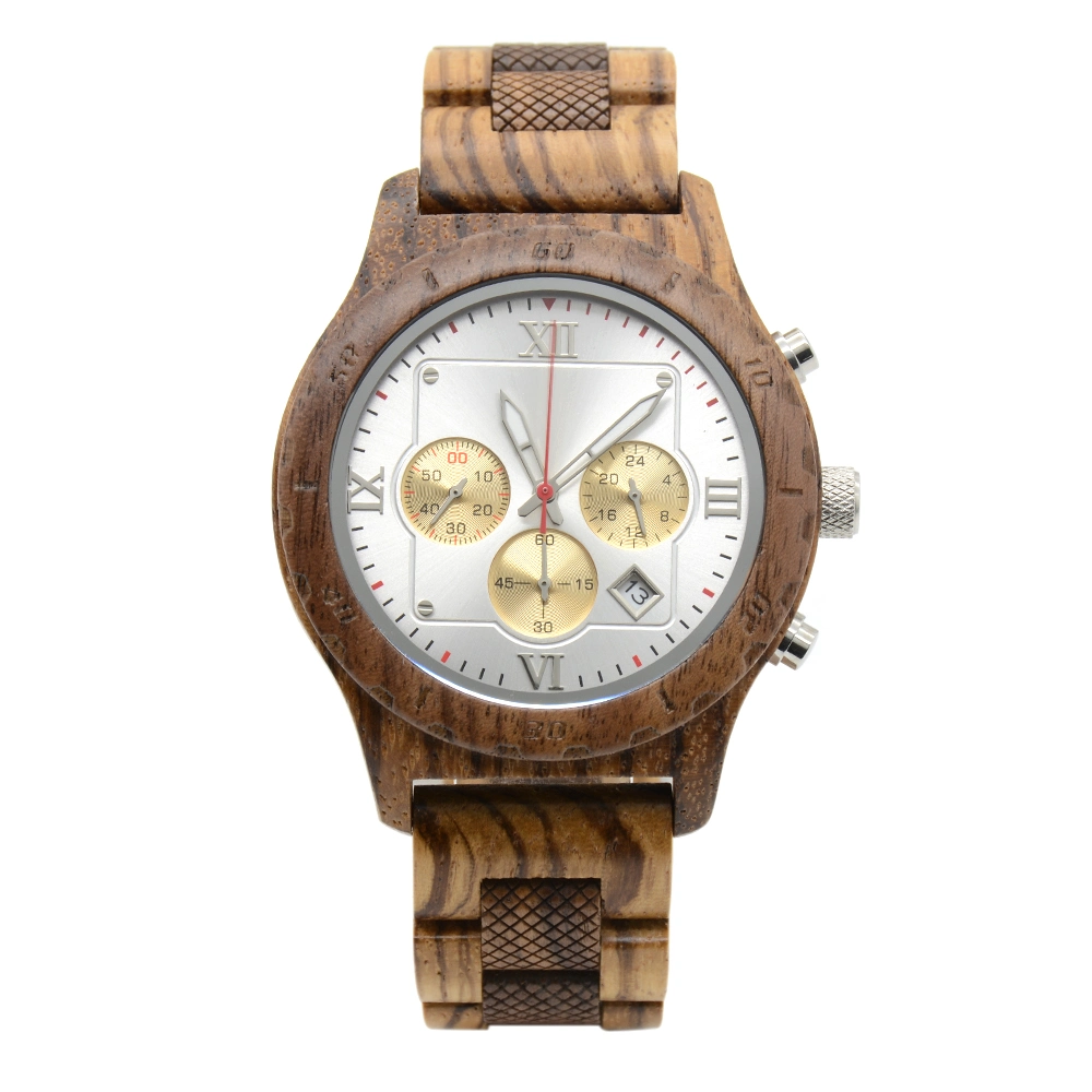 2023 Latest Bewell Chronograph Wood Watch for Men Watches Wholesale/Suppliers