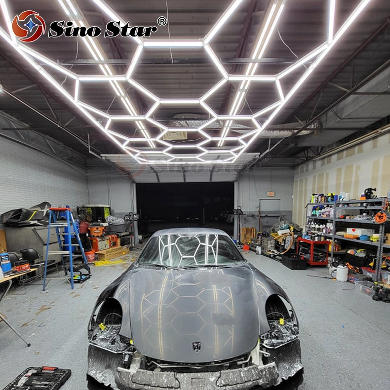 2023 تصميم جديد سيارة LED سداسي الشكل السيارة التفاصيل أضواء السيارة مصباح صالة العرض