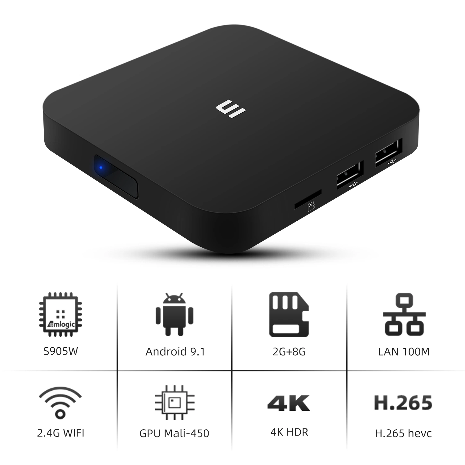 Commerce de gros Android TV Box H. 265 Full HD 4K Hdr Set Top Box Numérique USB Récepteur TV numérique