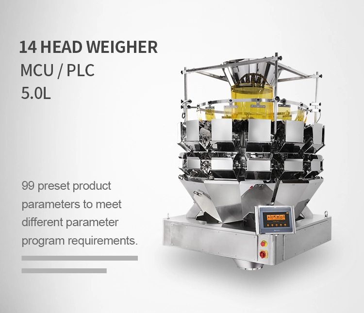 MCU/PLC 5.0L Dimple or Plain Multihead Weigher for Large Nuts