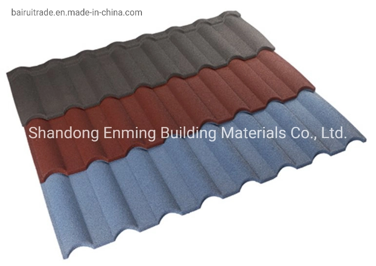Decorative Classic Type /Bond Type Stone Coated Metal Villa Roof Tile Building Construction Material