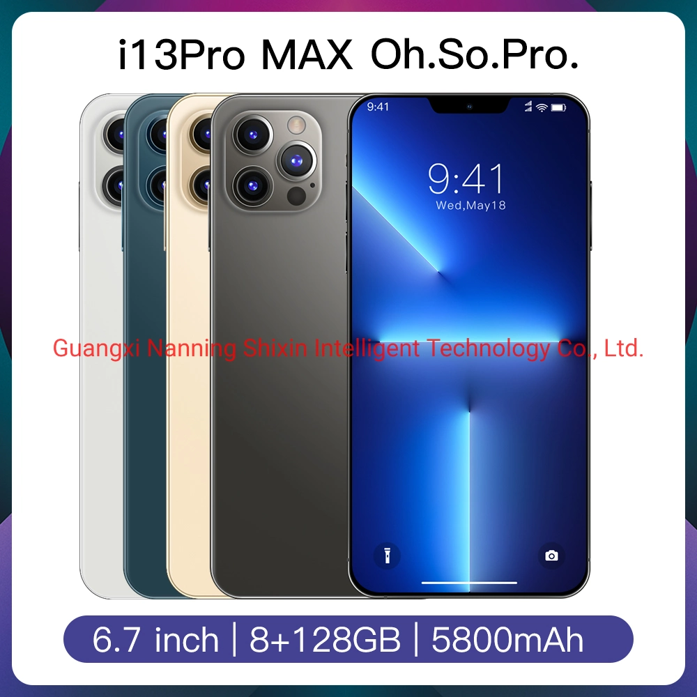 Venta caliente Original para Ipon13 Pro Max doble cámara de 6.7 pulgadas Smart Phone de 8GB128GB llena la pantalla OLED Teléfono Móvil I13 Proho