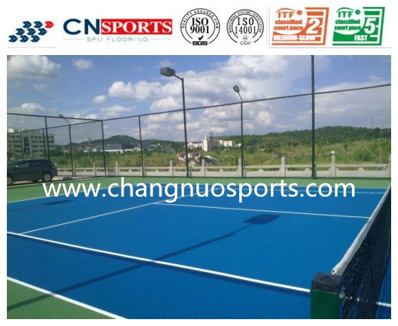 Silicon PU Upgraded Acrylic Coating Rubber Sports Flooring for Cushion Tennis Court