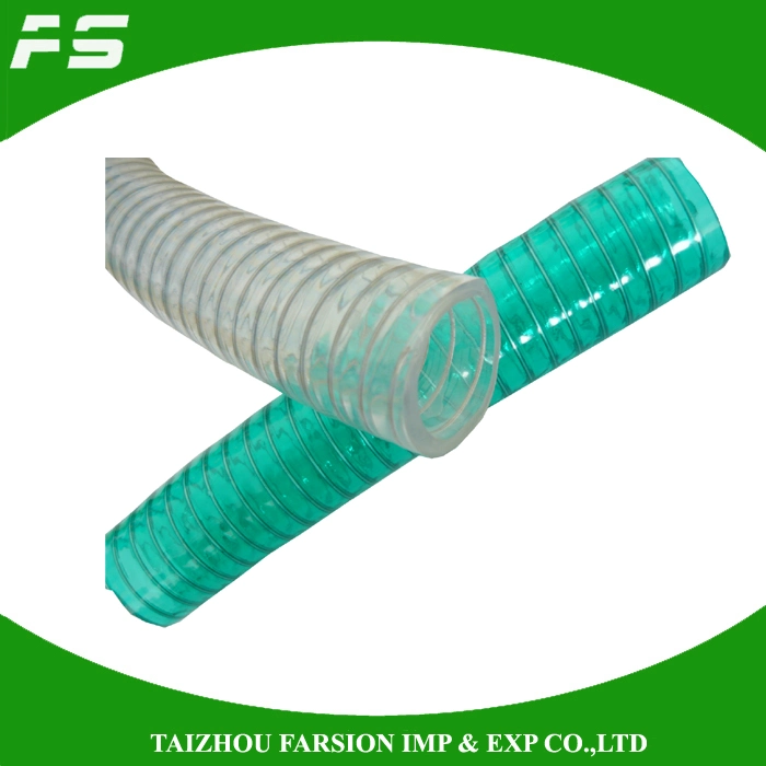 Factory OEM Brand Acid Alikali Oil Resistant Transparent Clear PVC Spiral Steel Wire Spring Reinforced Hose Pipe