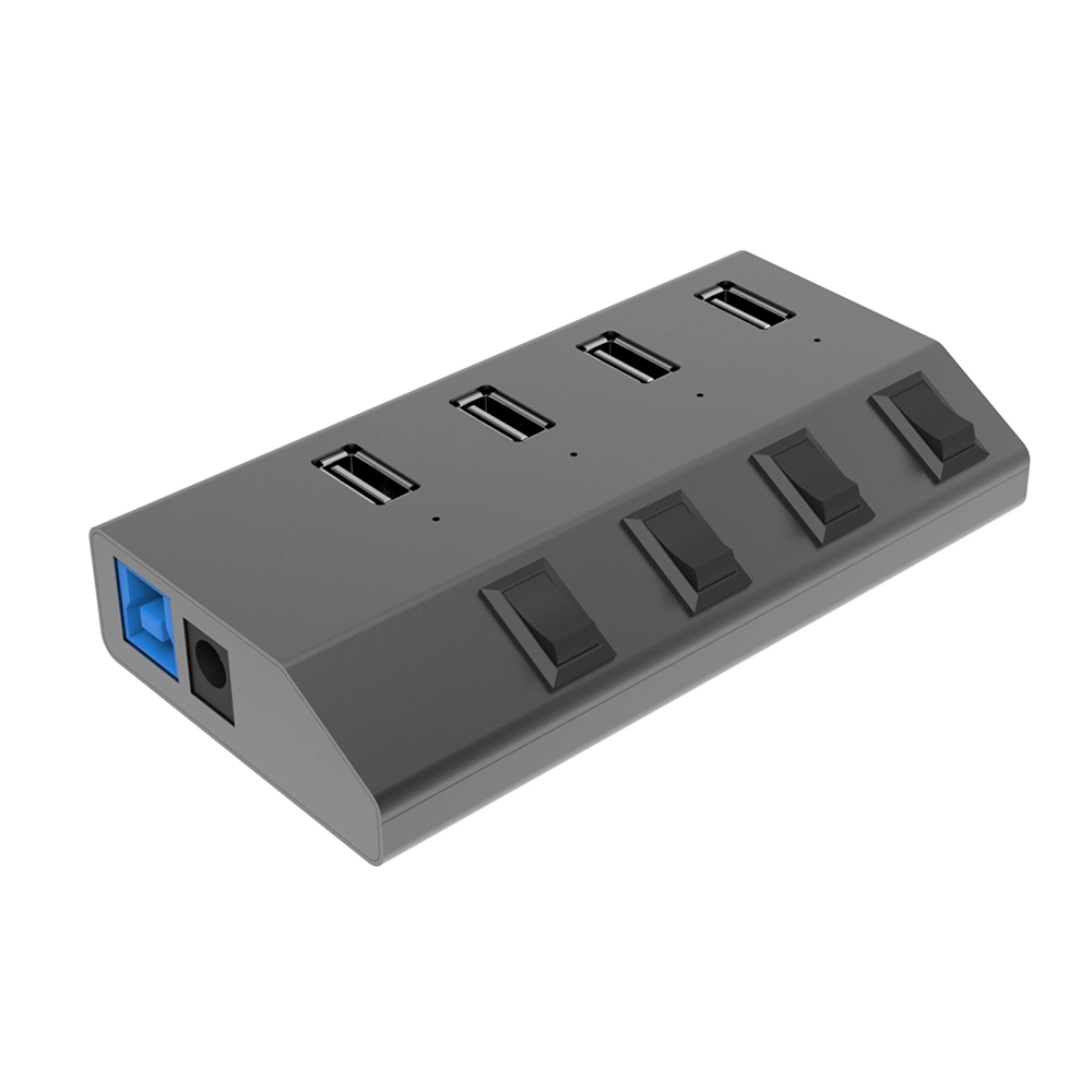 Uh3049 Superspeed USB3.0 4 Port Aluminum Hub with Fast Charging