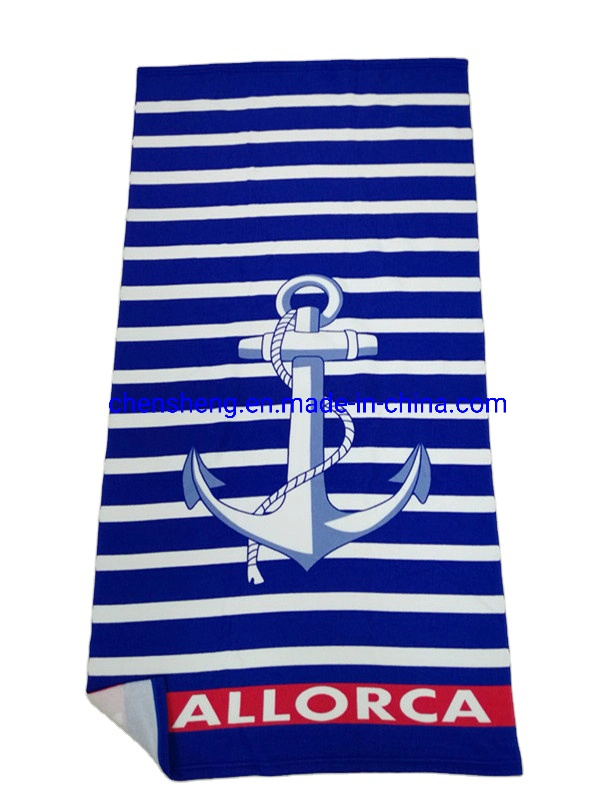 Custom Logo Stripe Print Photo Beach Swimming Pool Towel for Bath Face Adult Body Dry