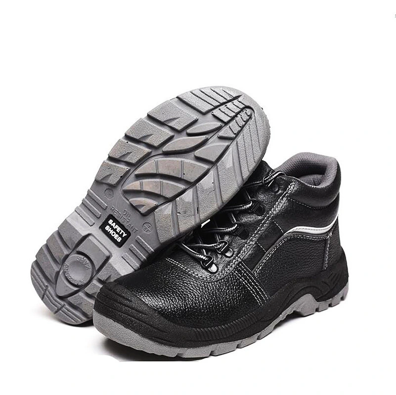 Genuine Leather Rubber Sole Oil Resistant Steel Toe Cap Shoes Discount