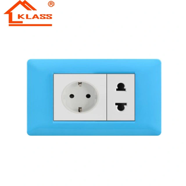 Electric Schuko Socket with 2gang Switch