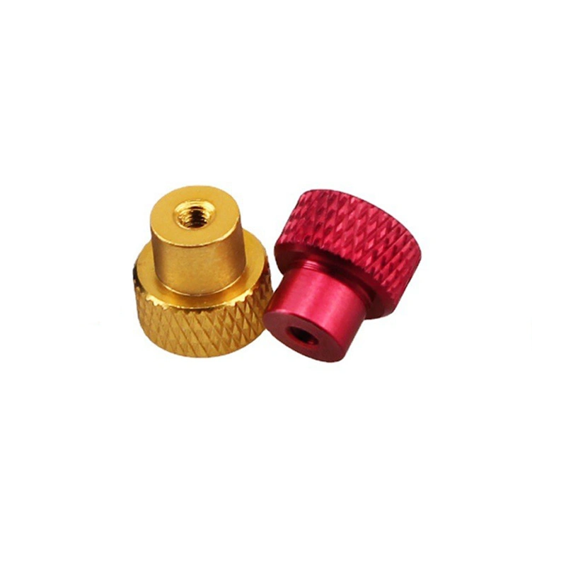 High quality/High cost performance CNC Custom Machining T Type Knurled Hand Screw Nut Airframe Camera Tripod Fastener Aluminum Anodized Knurled Nut Through Hole Nut Accessories