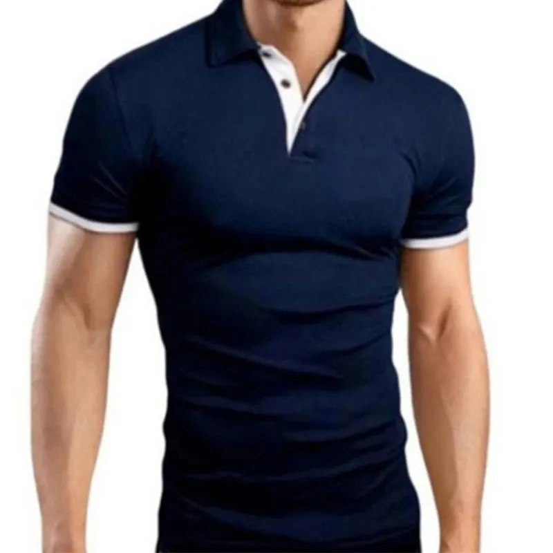 Polyester Cotton Plain Mens Polo Tshirts with Logo Custom Logo Printed Mens Polo Shirt