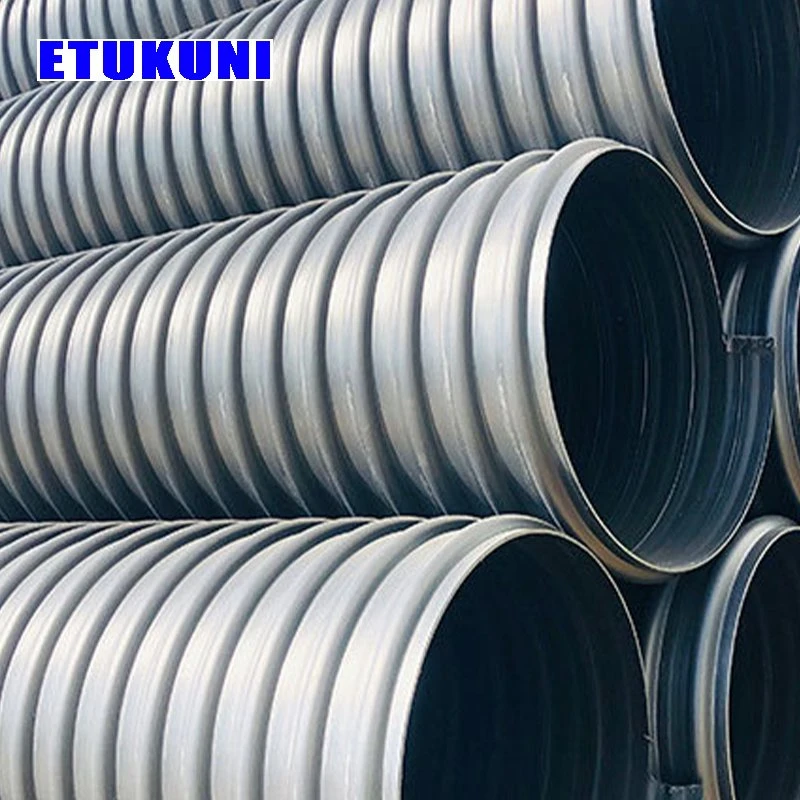 High Rigidity and Strength Stable Performance HDPE Double Wall Corrugated Drain Drainage Pipe with Steel Belt