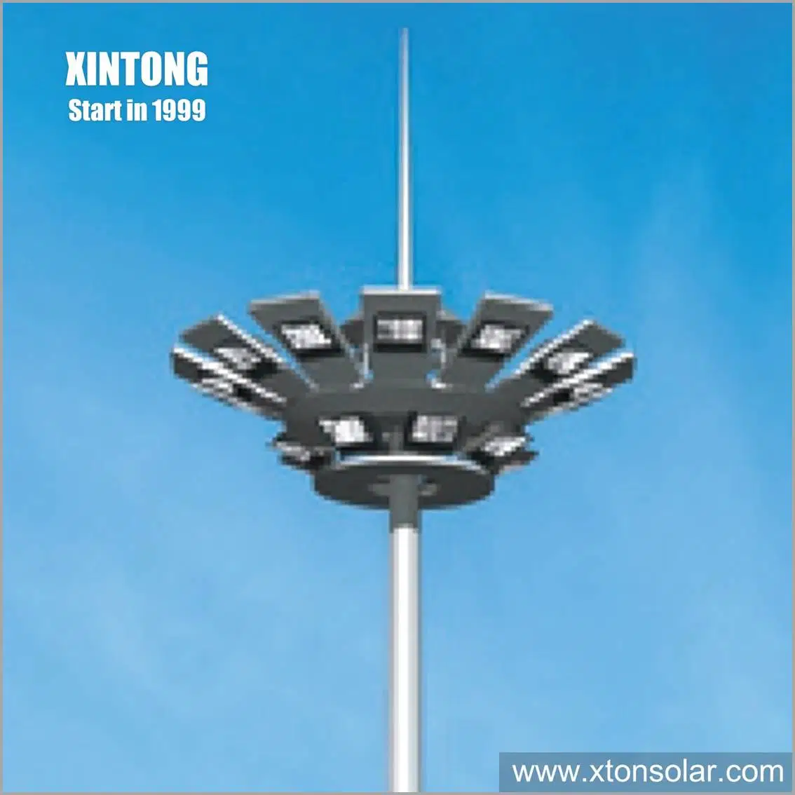 28m IP65 CE Hot DIP HDG Q235B Galvanized Round Conical Octagonal Waterproof Outdoor LED Solar Flood High Mast Light