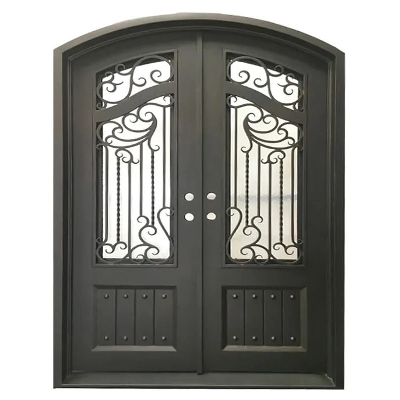 High quality/High cost performance  Luxury Design Exterior Burglar Proof Other Doors Main Entrance Entry Front French Wrought Iron Door