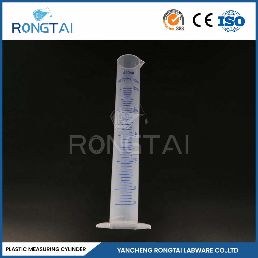 Plástico Rongtai utensílios de laboratório a fábrica de PP 10ml Proveta China 10ml 25ml 50ml pequena proveta