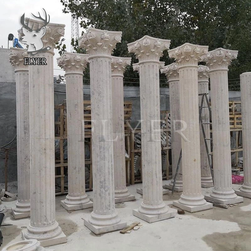 Outdoor Indoor Decorative Building Pillar Natural Stone Greek Column Marble Roman Columns for House