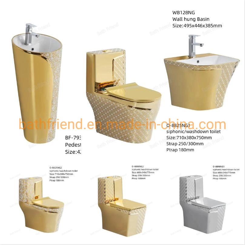 Golden WC-Becken-Anzug mit Mosaikmuster Gold WC.