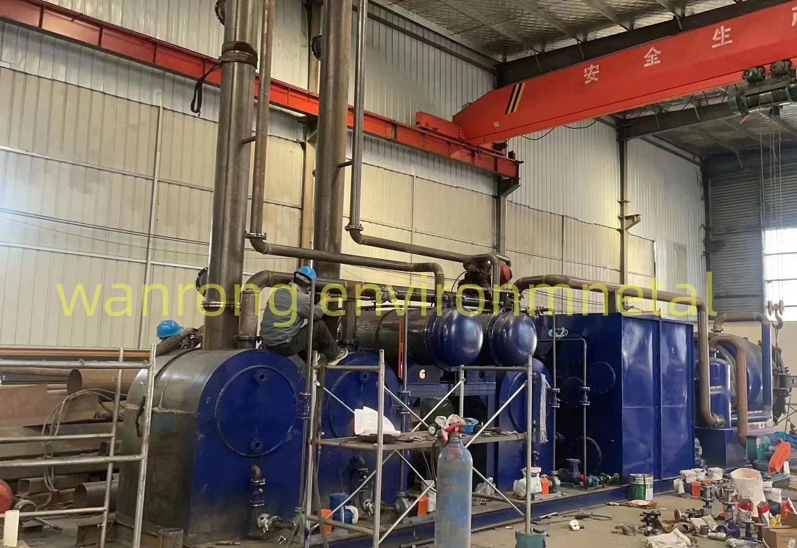 Skid-Mounted Portable 1 Ton/Day Used Oil Refinery Machine