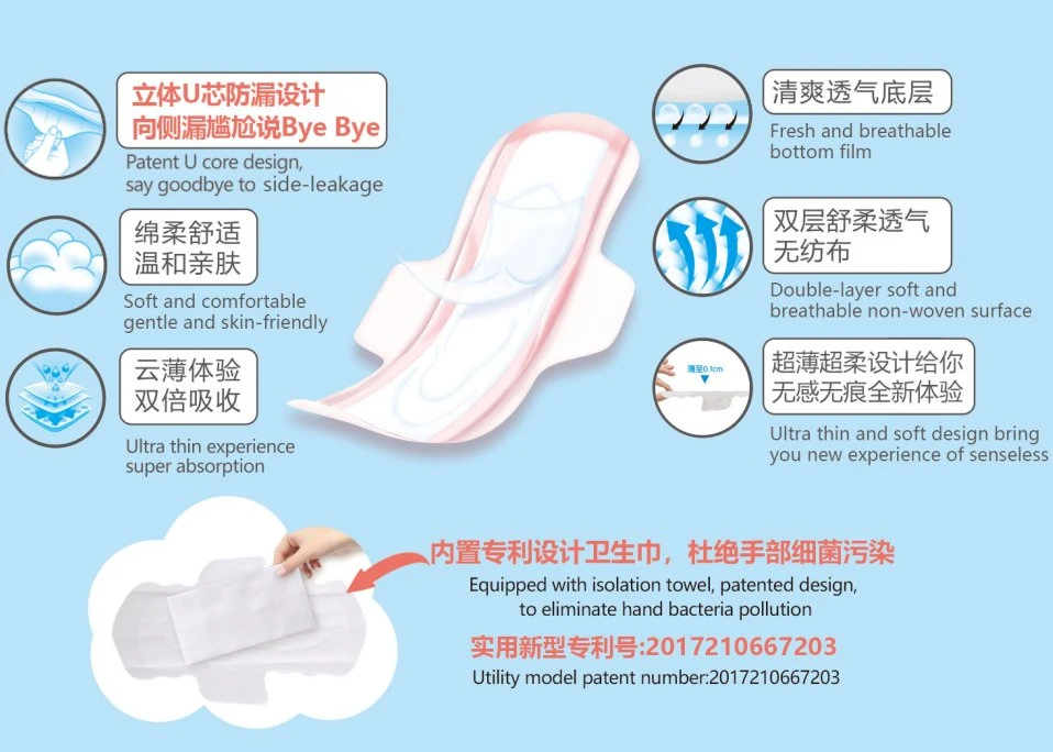 Manufacturer Supply New Product High Absorbency Soft Sanitary Napkin