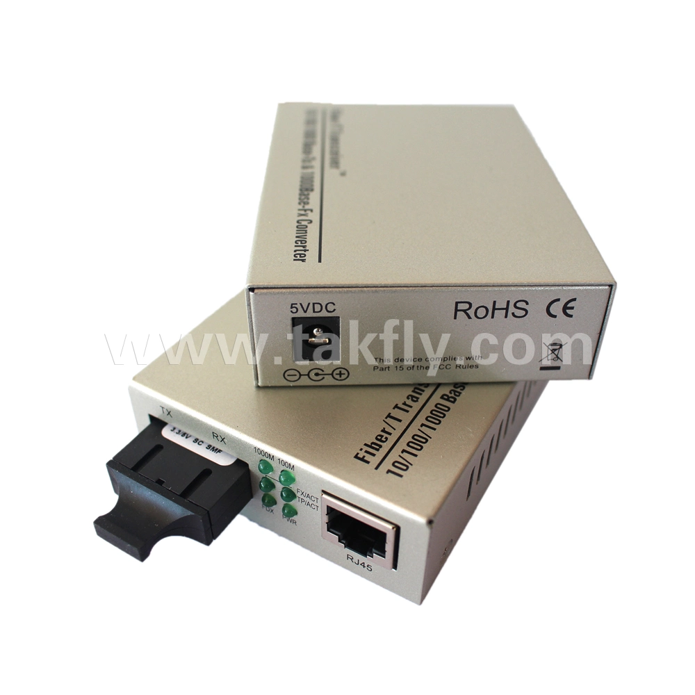 1310 nm Gigabit multimodo SC2km Media Converter con 1 puerto RJ45