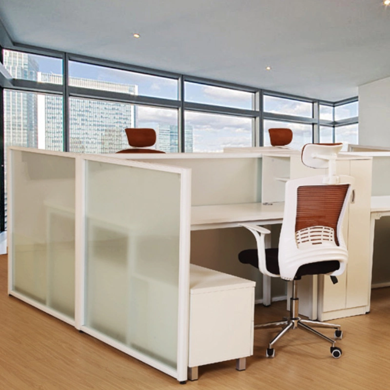 Office Temepered Glass Partition Work Table Glass Partition