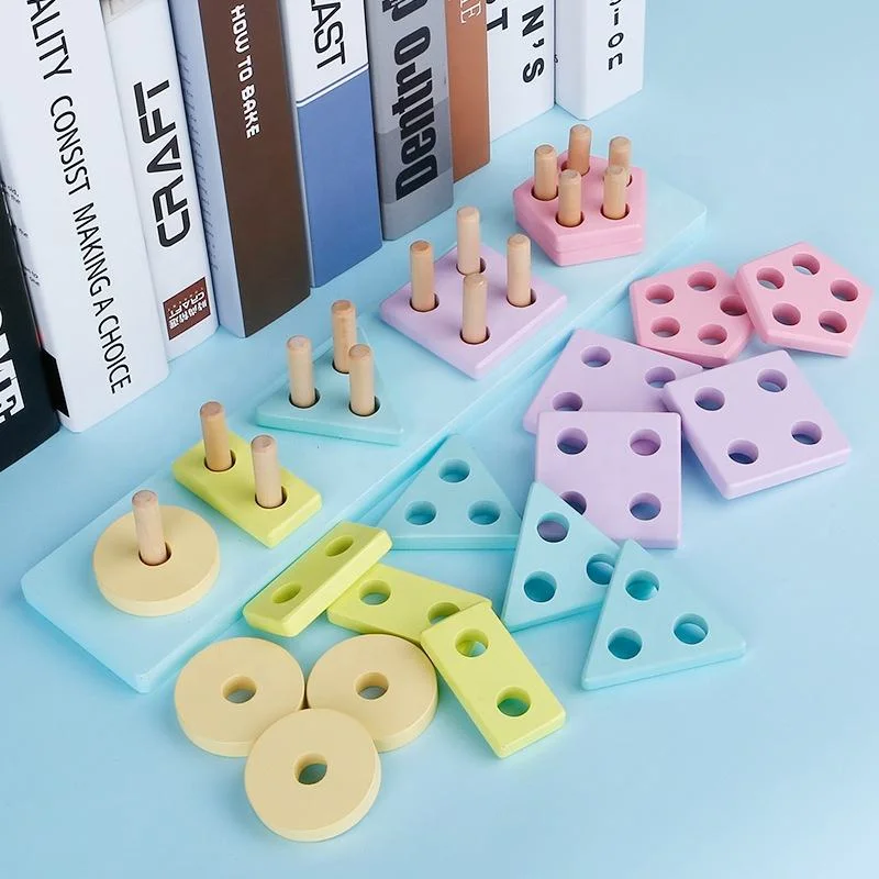 Development of Intellectual Parent-Child Toy Macaron Wisdom Set Column Building Blocks