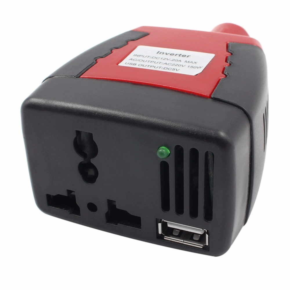 DC 12V Input Voltage and AC 220V Output 150W Car Power Inverter with USB Charger Port