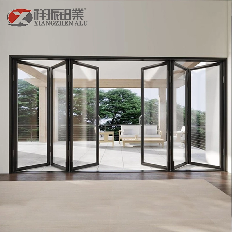 Low-E Glass Accordion Kitchen Custom Bi Fold Aluminum Folding Doors for Veranda