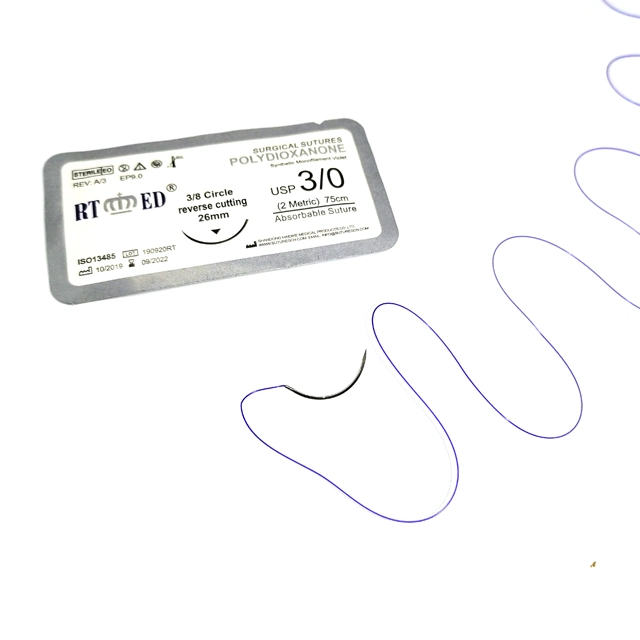 Rtmed High quality/High cost performance Disposable Surgical Pdo Suture with Needle