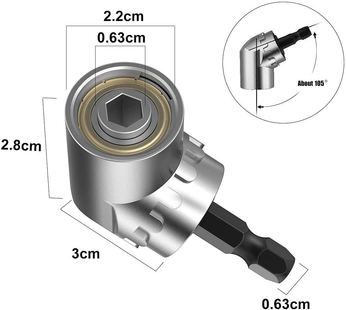 Impact Grade Power Hand Tools Driver Sockets Adapter Extension Set, for Most Electric, Hand-Held Screwdrivers and Drill Bits