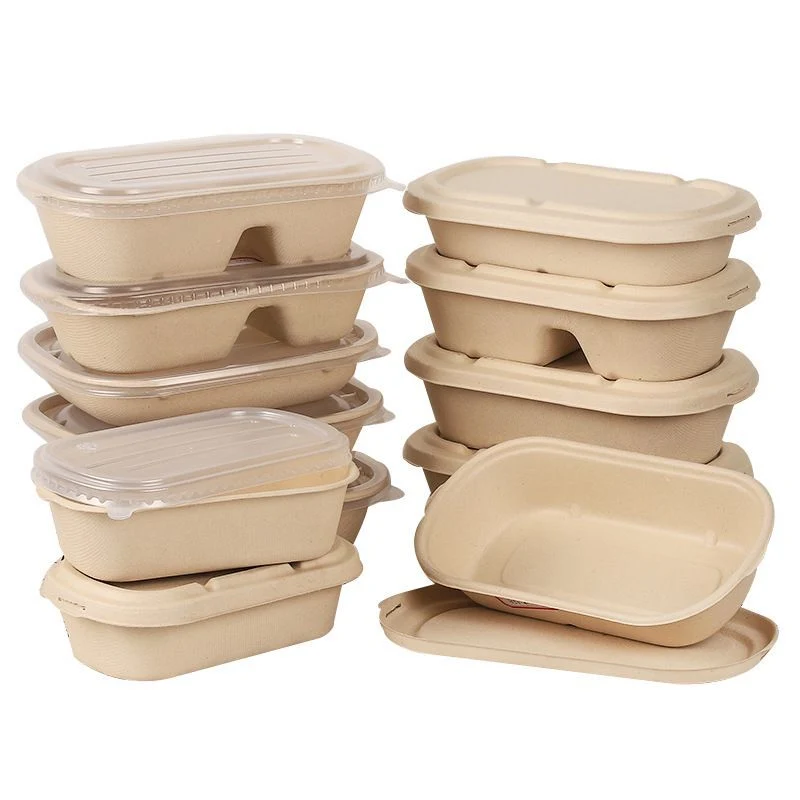 World Peace-Angebot! ! ! Biologisch Abbaubare Lebensmittel Container Restaurant Einweg Lunch Box Verpackung Box Umweltfreundliche Zuckerrohr Bagasse Geschirr