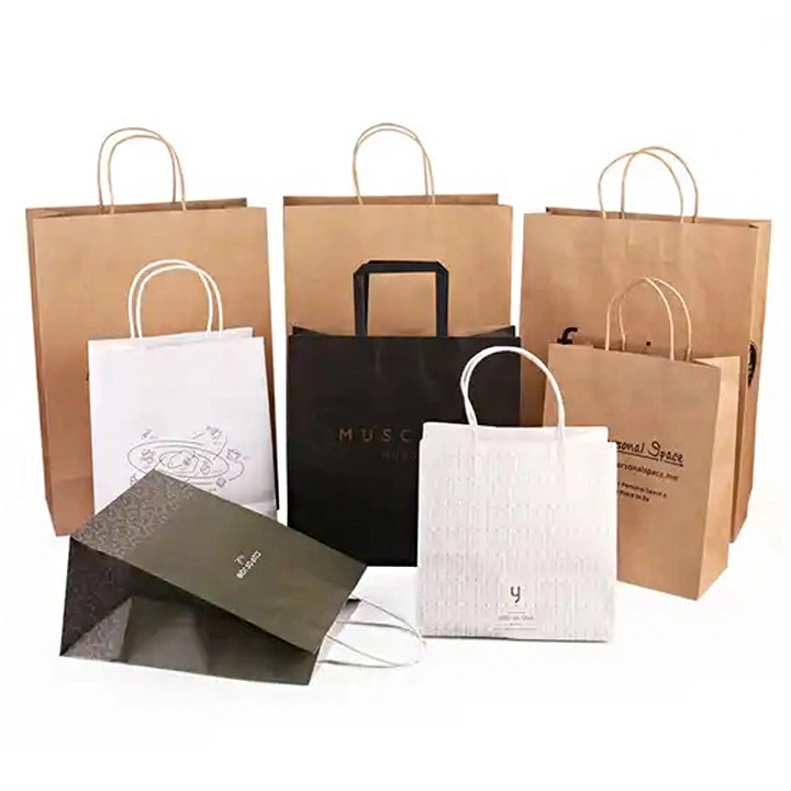 Wholesale/Supplier Custom Printed Brand Logo Design Promotion Luxury Clothing Retail Gift Shopping Black Jewellery Paper Bag with Handle