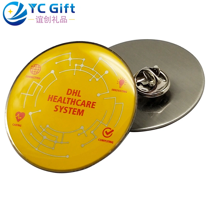 Professional Custom Printing Epoxy Metal Button Badges DHL Company Name Tag Various Personalized Style Promotional Gift Lapel Pin with Design Your Logo