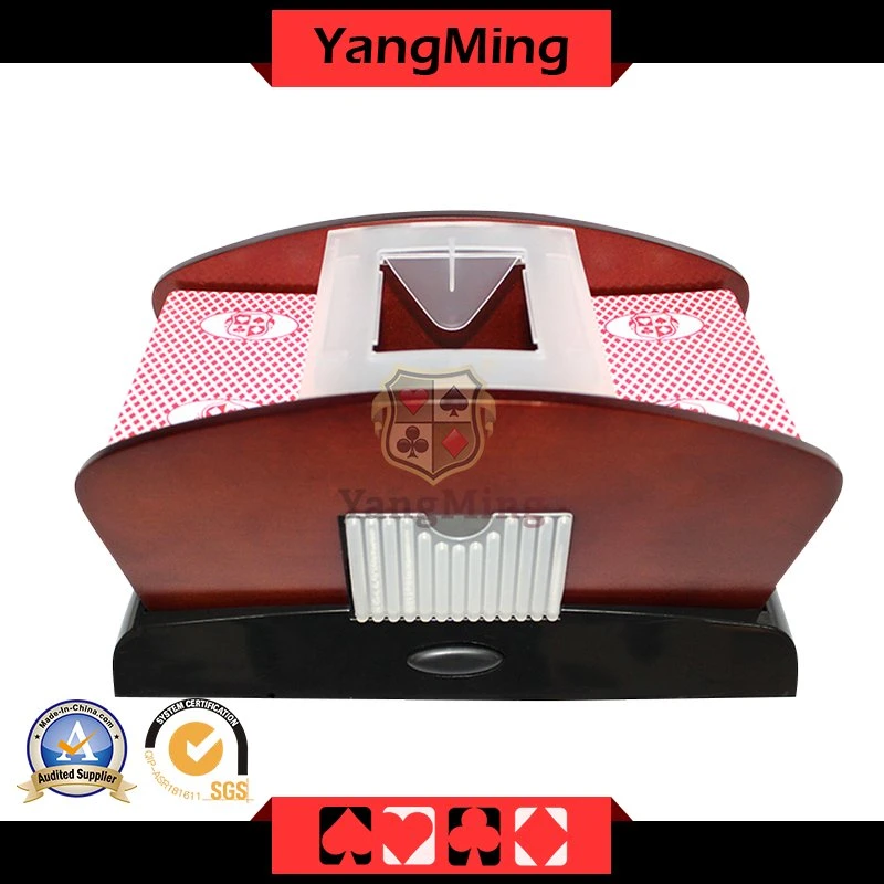 Gambling Poker Card Shuffler 1- 2 Deck Wood Deluxe Card Shuffler of Automatic Playing Card Shuffler (YM-CS05)