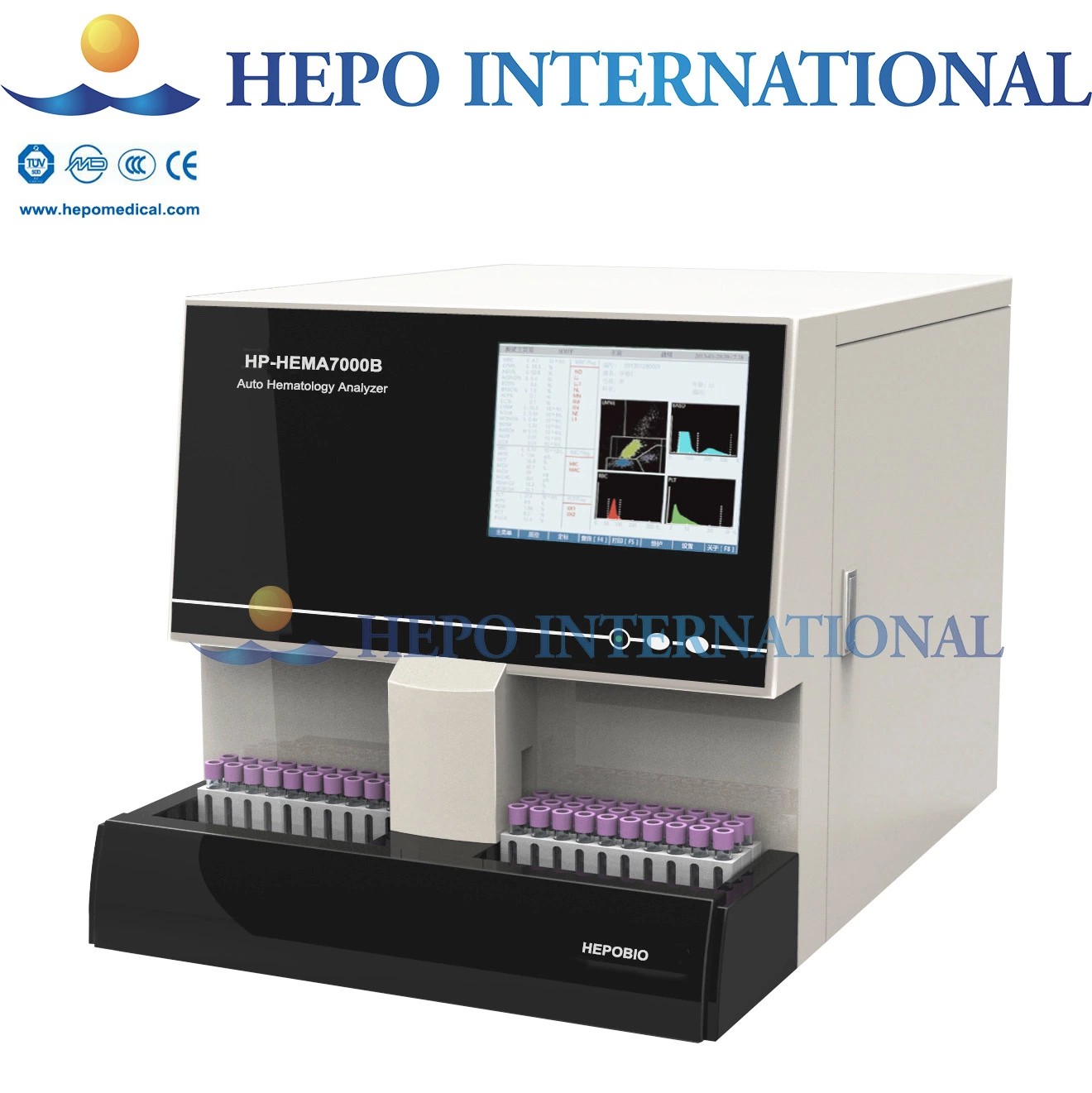 32 Parámetros totalmente automático 5parte médico Hematología Analyzer de dif.