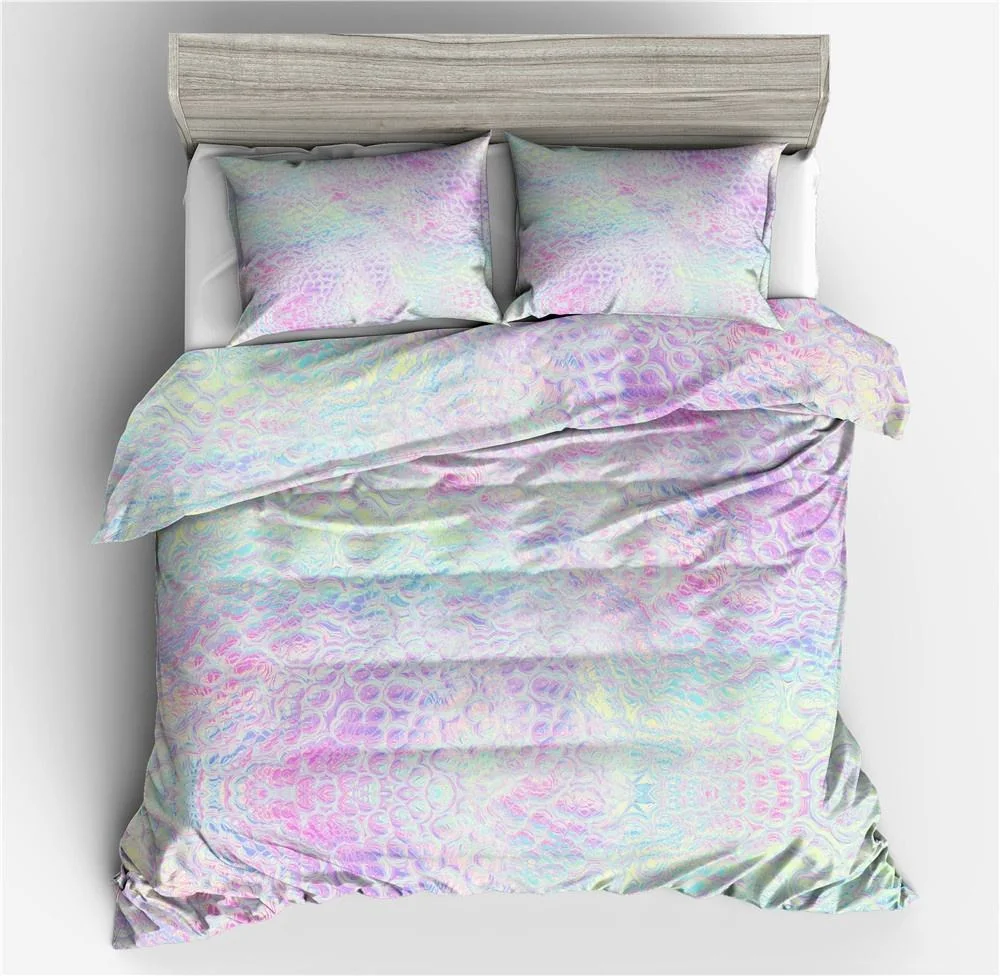 Wholesale/Supplier 3PCS 100% Polyester Simple Queen King Size Comforter Duvet Cover 3D Printing Bed Linen Fitted Sheets White Pillow Shams Pillowcases Bedding