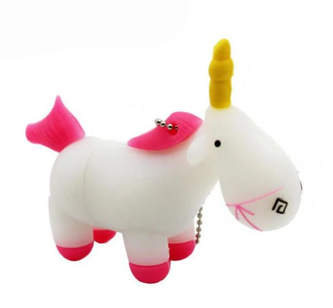 يبدو Unicorn 32 جيجا بايت مخصصة 2D/3D PVC Cartoon أقراص/قلم USB Flash محرك أقراص/محرك أقراص USB محمول للهدايا الترويجية