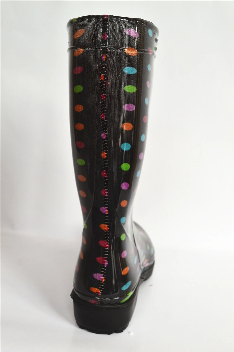 Fashion Medical Women PVC Transparent Rain Boots Knee High Wellington Gumboots